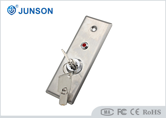 Paslanmaz Çelik İnce Çıkış Basmalı Düğme Kapı Açma 115*40mm Anahtar LED'li