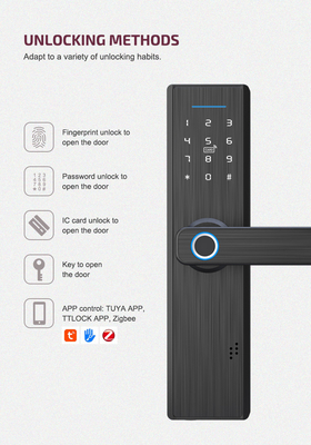 Ev Güvenliği Parmak İzi Akıllı Kapı Kilidi Wifi Şifre Kartı Tuya Otel Akıllı Kilit