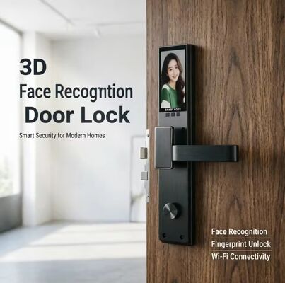 Su Geçirmez Akıllı Kilit Gerçek Zamanlı Video 3d Yüz Tanıma Akıllı Parmak İzi Kilidi