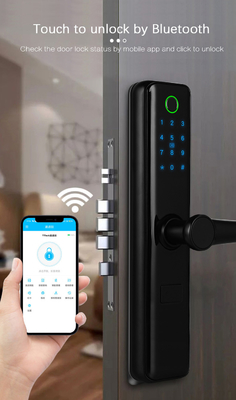 Daireler için FCC Siyah Bluetooth Parmak İzi Sensörü Kapı Kilidi Standart 6068